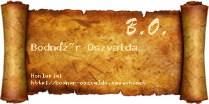 Bodnár Oszvalda névjegykártya